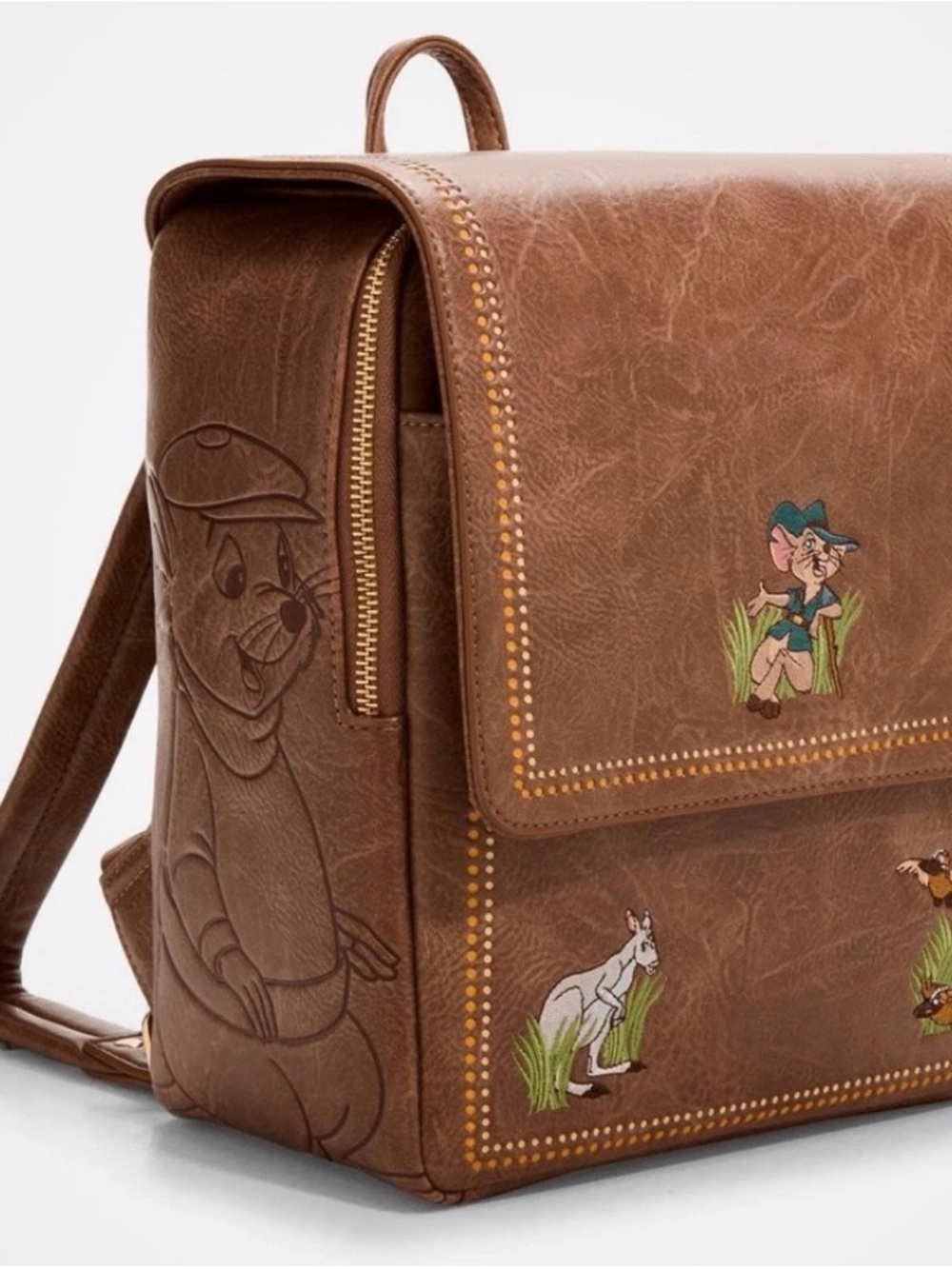 Loungefly Brown Embroidered Woodland Character Backpack - Picture 4 of 4